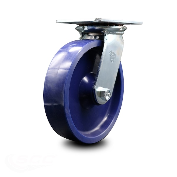 8 Inch Heavy Duty Top Plate Solid Poly Swivel Caster with Ball Bearing SCC